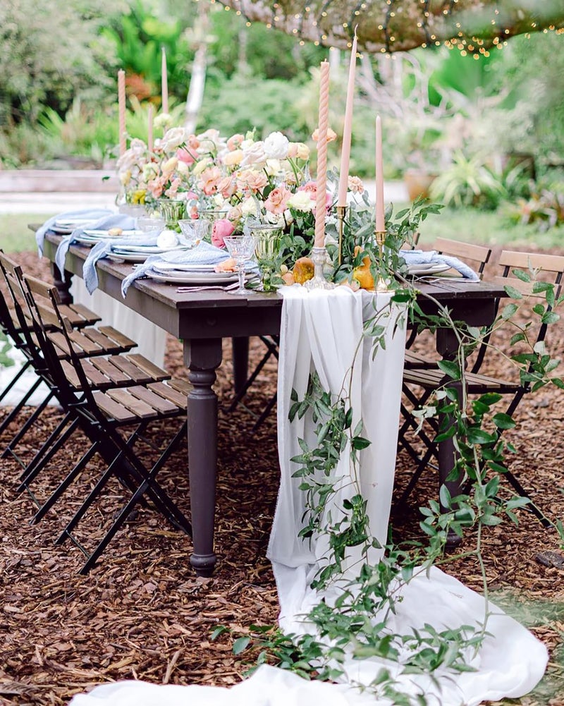 B.Cool White Chiffon Table Runner 1Pack 27x120 Inches Wedding Table Runners for Long Sheer Romantic Rustic Party Baby Bridal Shower Decorations - Image 5
